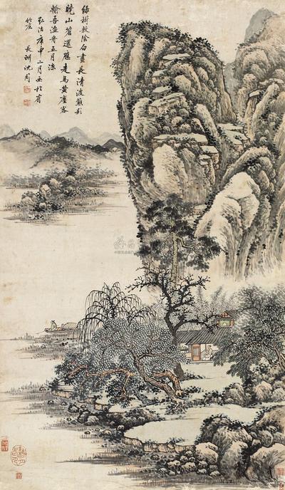 沈周 1500年作 绿树清波 立轴