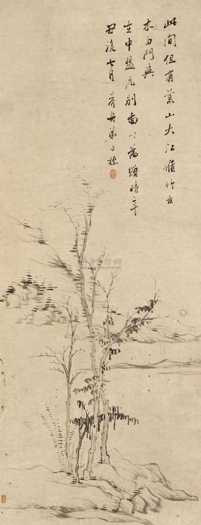 査士标 仿倪迂山水 立轴