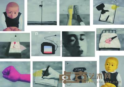 张晓刚 2006年作 Amnesia and memory (set of 12) s76.0×56.5cm;i54.5×43.5cm