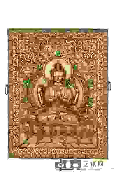 清 铜鎏金唐卡 56×56cm