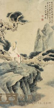 《山水人物》 102×52cm