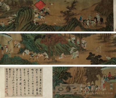 李世倬 （传） 狩猎图 手卷 41×382cm