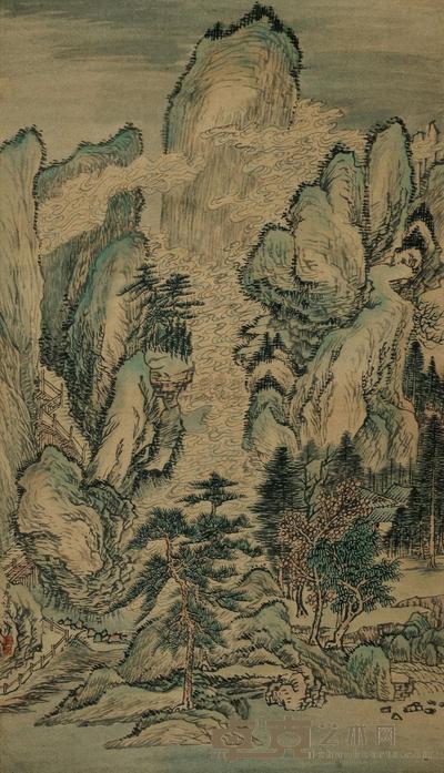 允禧 山水 镜心 51×29cm