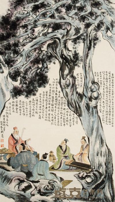 刘旦宅 1983年作 论语图 立轴 106×60cm