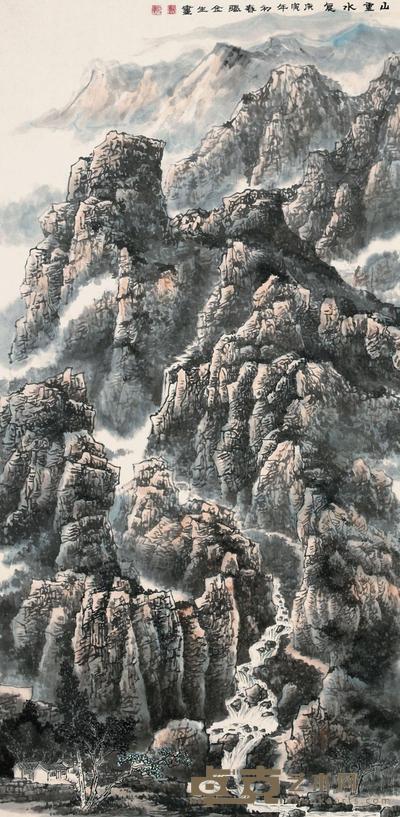 张金生 2010年作 山重水复 立轴 135×66cm