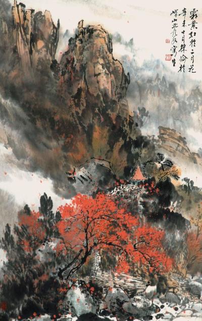 刘栋伦 1991年作 霜叶红于二月花