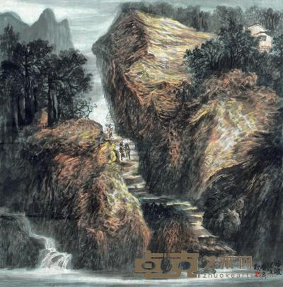 王焕波 2010年作 山水 镜心 68×68cm