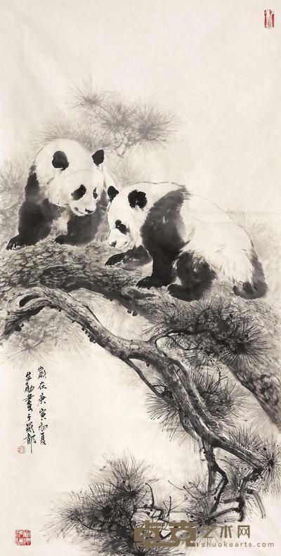 王生勇 熊猫图 软片 136×68cm