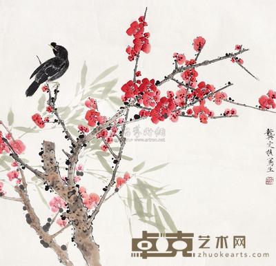 龚文桢 红梅 镜心 67×67cm