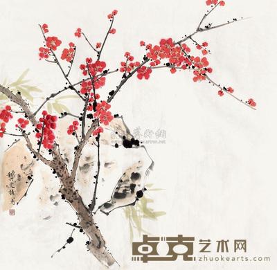 龚文桢 梅花 镜心 68×68cm
