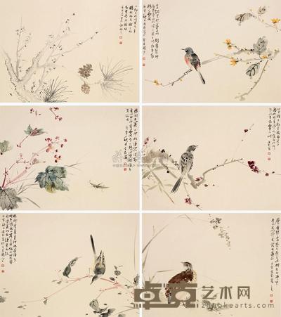 王有刚 册页（花鸟） 册页 （十二开选六） 32×43cm×12