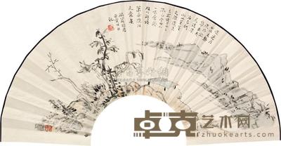 郎绍君 花鸟 扇面 21×62cm