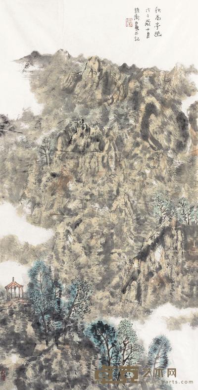 赵卫 秋高亭幽 软片 138×68cm