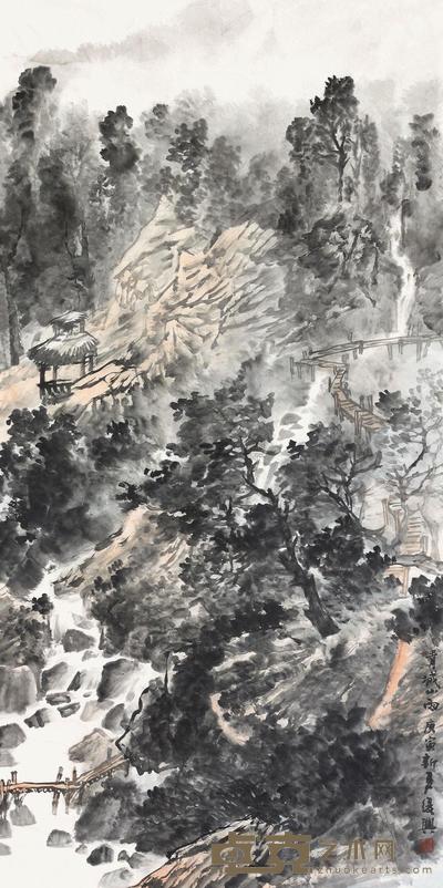 张复兴 青城山雨 软片 138×68cm