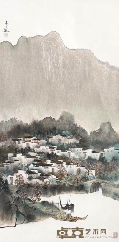 方骏 山水 镜心 136×68cm