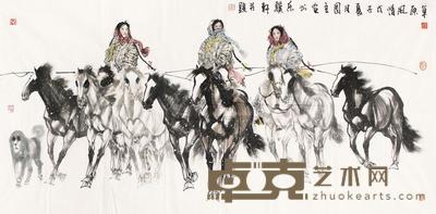 吴团良 草原风情 软片 68×136cm