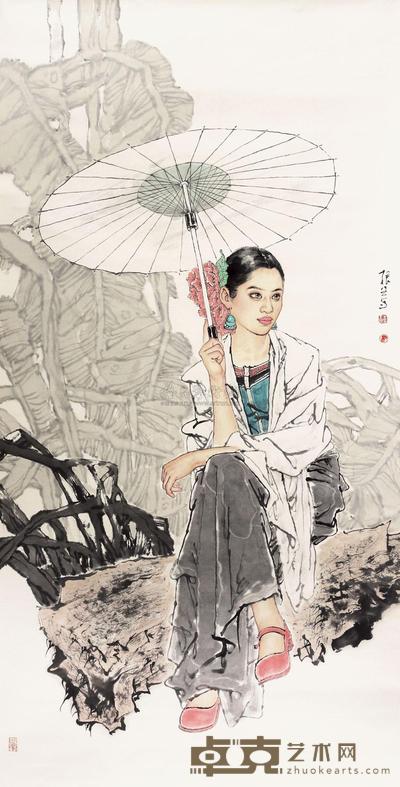 王根生 人物 镜心 136×69cm