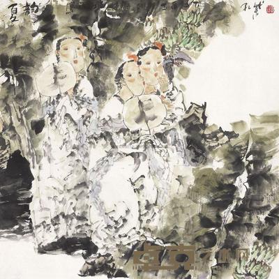 孔紫 夏韵 镜心 68×68cm
