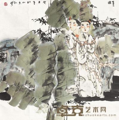 孔紫 夏风 托片 68×68cm
