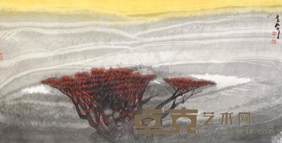 周韶华 山水 镜心 69×136cm