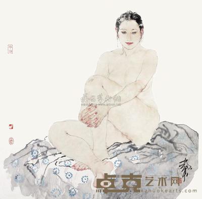 何家英 静思 立轴 68×68cm