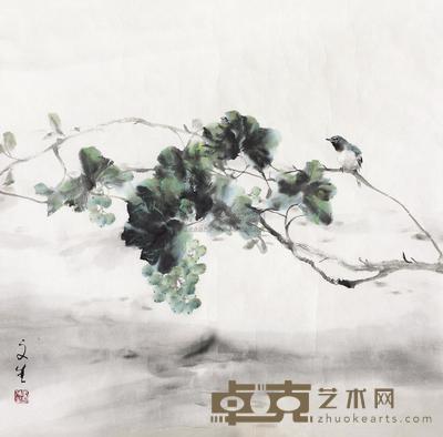 刘文生 葡萄小鸟 镜心 68×68cm
