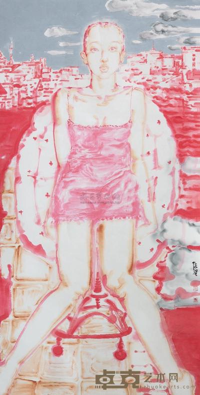 张望 都市女孩 镜心 137×68cm