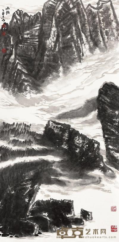 詹志峰 雨后 镜心 136×68cm