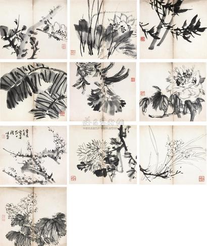 郭味蕖 花卉 册页