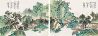萧志庵 1882年作 山水 （二帧） 镜片