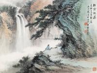 黄君璧 1972年作 松阴观瀑 镜片