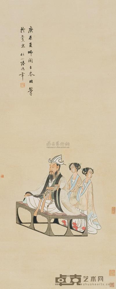 陆鸿年 1940年作 拟唐人人物图 立轴 105×42cm