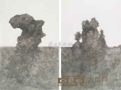 陈辉(油) 无题 (两幅) 77×51.2cm×2