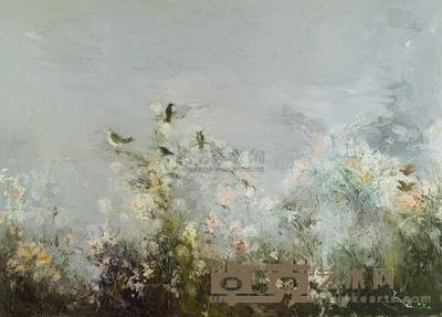 孙红宾 花丛流莺图之一 130×180cm