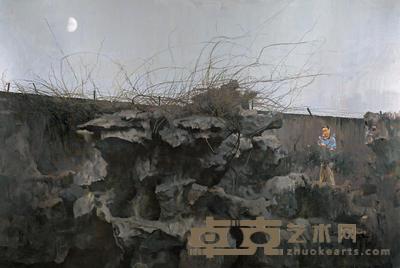 何军 月下荷花 200×300cm