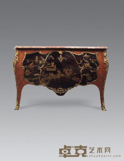 19世纪 法国路易十五风格仿中国彩绘漆面抽屉柜 143×53×88cm