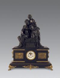 19世纪 法国拿破仑三世青铜希腊女神饰座钟