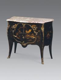 19世纪 法国路易十五风格彩绘漆面抽屉柜