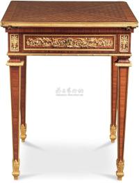 19世纪 法国路易十六风格“兰克”款贴皮叠巾式牌桌