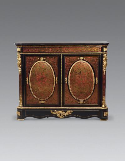 19世纪 法国拿破仑三世镶嵌玳瑁“布尔”双门柜