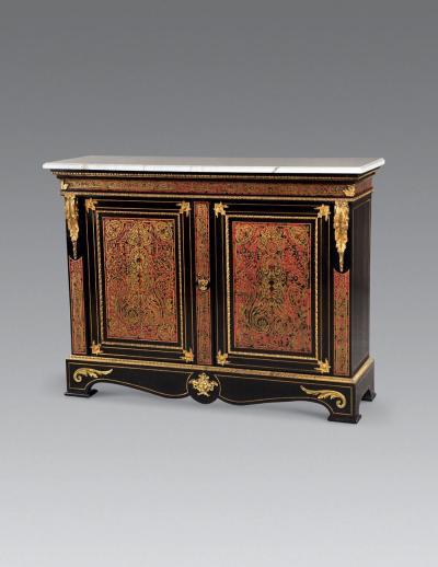 19世纪 法国拿破仑三世“布尔”镶玳瑁实木两门柜