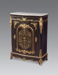 19世纪 拿破仑三世象牙镶镀金铜片实木单门柜