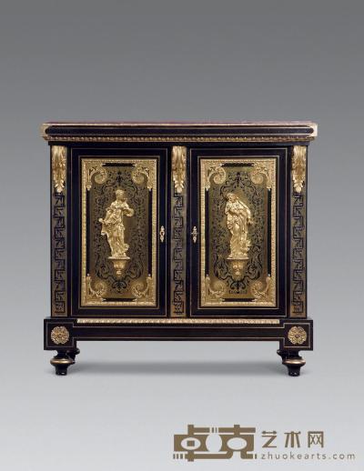 19世纪 法国拿破仑三世“布尔”实木双门柜 122×47×114cm