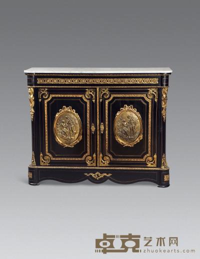 19世纪 法国拿破仑三世实木双门柜 134×43×107cm
