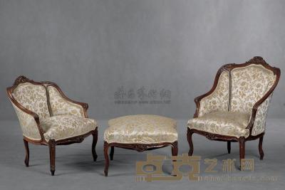 19世纪 法国路易十五风格三开实木午休床 180×65×85cm