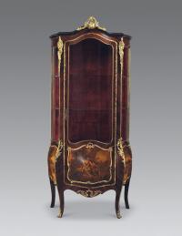 19世纪 法国“马丹”漆画玻璃柜