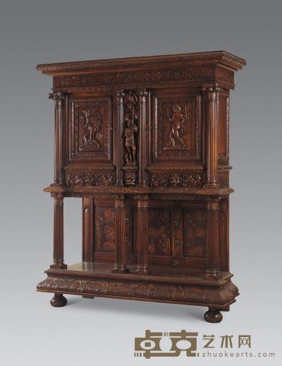 19世纪 法国文艺复兴风格胡桃实木高足柜 145×49×232cm