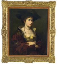 佚名 19世纪 法国佚名油画女肖像