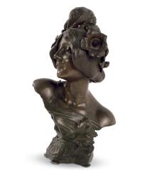 20世纪初 “新艺术”风格铜塑女胸像