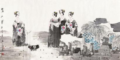 刘永杰 仕女图 托片